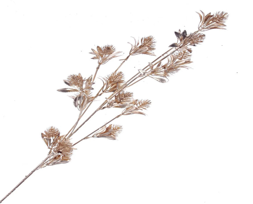 Metallic Thistle Spray - 82cm long - Gold 