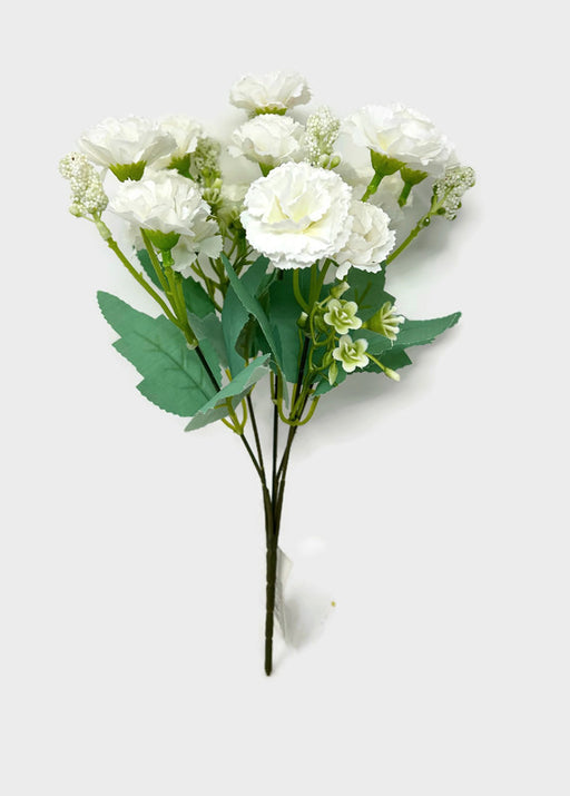 Mini Carnation & Gypsophila Bush x 30cm - Ivory