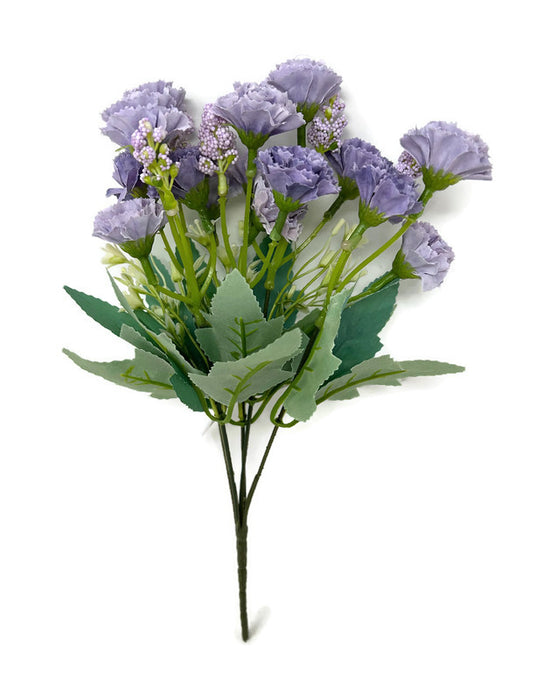 Mini Carnation & Gypsophila Bush x 30cm - Lilac
