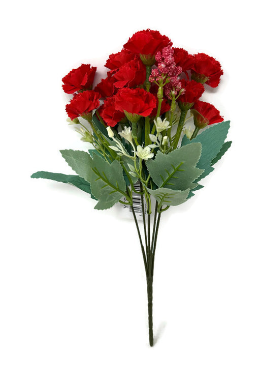 Mini Carnation & Gypsophila Bush x 30cm - Red