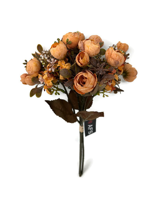 Mini Ranunculus & Foliage Bundle x H35cm - Orange