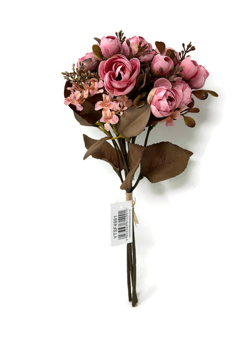 Mini Ranunculus & Foliage Bundle x H35cm - Pink