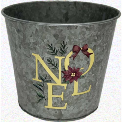 Noel Zinc Pot 13.3 x 11.5cm — Artificial Floral Supplies