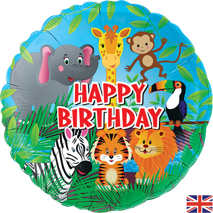Oaktree 18inch Jungle Happy Birthday Foil Balloon