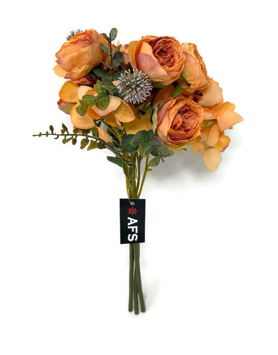 Orange Dried Look Peony & Hydrangea Bundle x 35cm