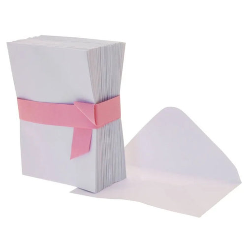 Pack of 100 White Florist Envelopes - Gummed - 11cm x 7.5cm