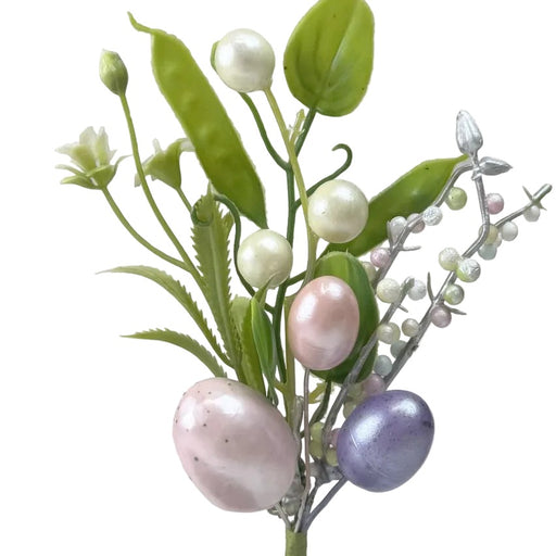 Pearl Egg & Berry Florist Pick - 21cm Tall