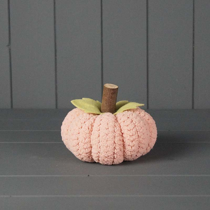 Pink Knitted Fabric Pumpkin H12 x D13cm