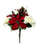 Poinsettia Dahlia Rosebud & Pine Cone Mixed Foliage Bush x 36cm - Red & Cream