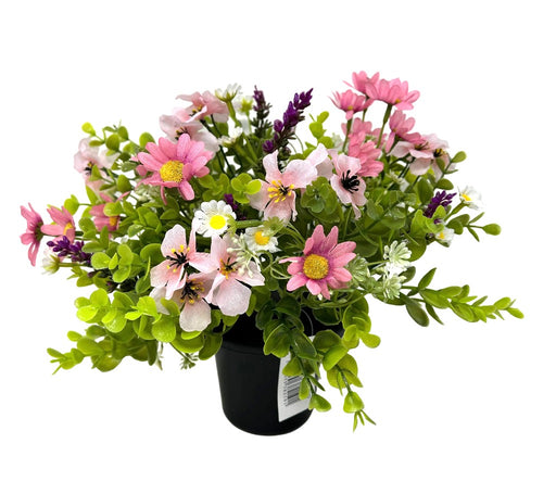 Pre-filled Meadow Flower Grave Pot - Pink