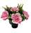 Pre-filled Open Rose & Gypsophila Grave Pot - Pink — Artificial Floral ...