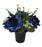 Pre-filled Open Rose & Gypsophila Grave Pot - Royal Blue