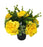 Pre-filled Open Rose & Gypsophila Grave Pot - Yellow