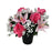 Pre-filled Rose Lily & Gypsophila Grave Pot - Pink