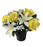 Pre-filled Rose Lily & Gypsophila Grave Pot - Yellow