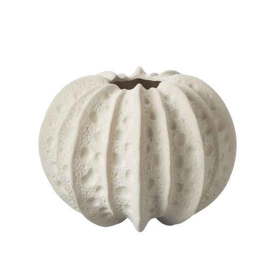 Pumpkin Gourd Ceramic Vase H13.5 x D18.5cm - Natural Cream