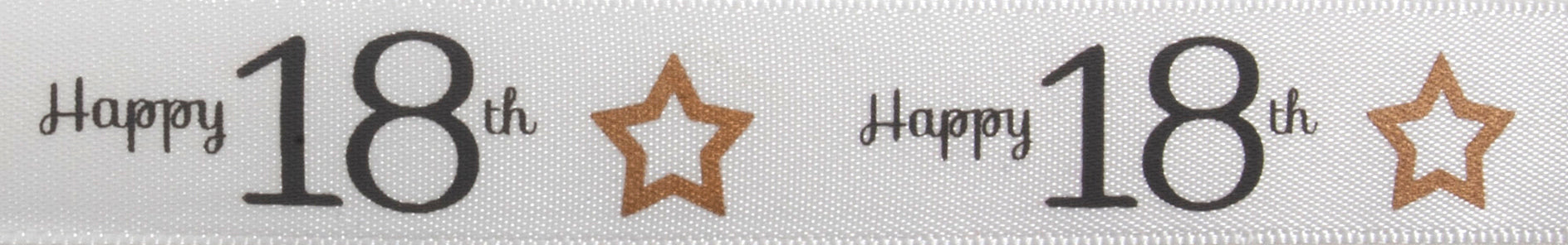 Satin Happy Birthday Ribbon 16mm x 4m - 18th