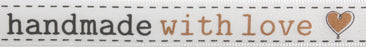 "handmade with love" Satin Ribbon -  Gold and Grey - 12mm x 4m Roll