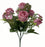 Rose and Bud Bush with Mixed Foliage x 30cm long - Dusky Pink - 4 heads 3 buds