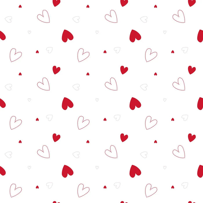 Red Dotty Hearts Film - 80cm x 100m