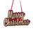 Red & Gold Merry Christmas Hanger - 13 x 8cm