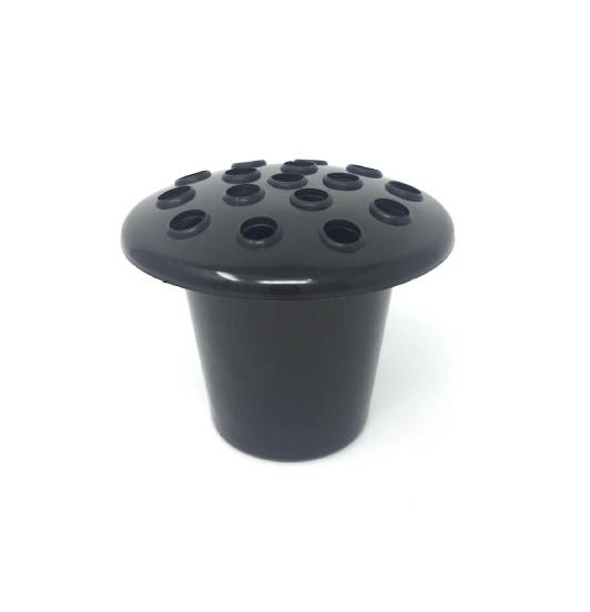 Replacement Black Plastic Grave Memorial Pot with a Black Lid