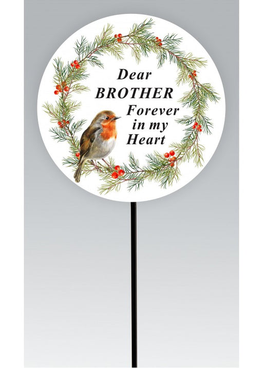 Robin On Wreath Stick - Brother