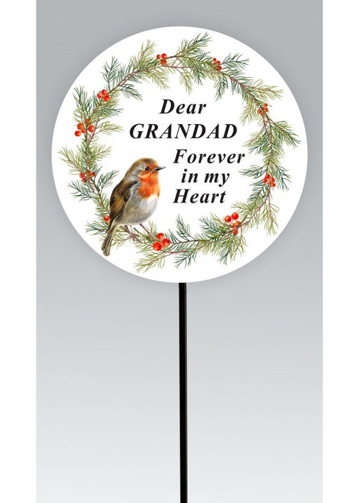 Robin On Wreath Stick - Grandad