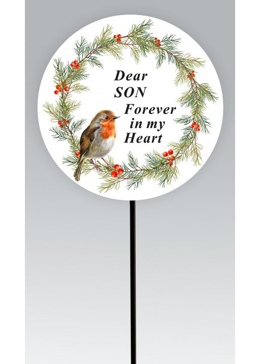 Robin On Wreath Stick - Son