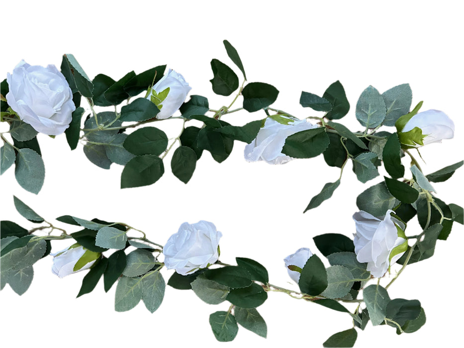 Rose Garland x 175cm - White