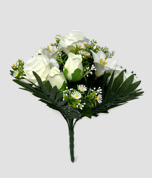 Rose & Lily Bush x 22 Stem - Cream