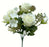 Rose and Bud Bush with Mixed Foliage x 30cm long - Ivory - 4 heads 3 buds