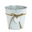 Rustic White-Washed Bucket with Rope & Heart Detail