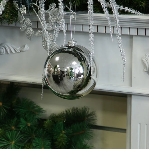 Shiny Shatterproof Bauble x 15cm - Silver
