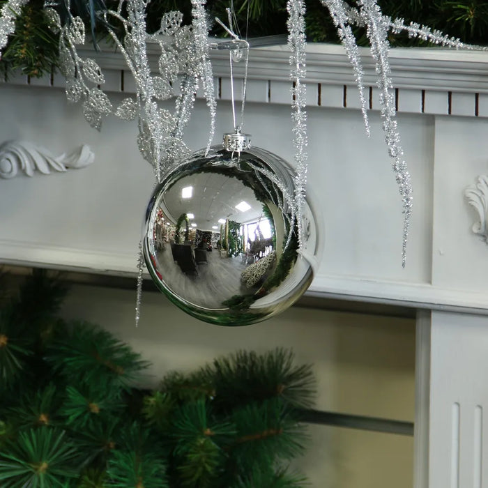 Shiny Shatterproof Bauble x 15cm - Silver
