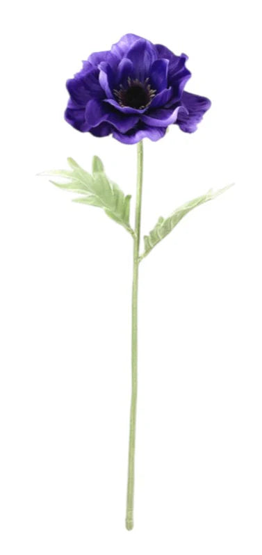 Single Stem Anemone Flower x 44cm - Blue