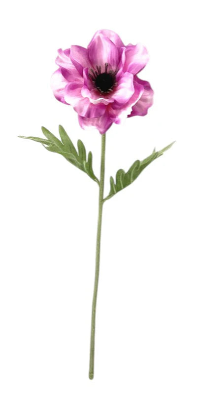 Single Stem Anemone Flower x 44cm - Purple