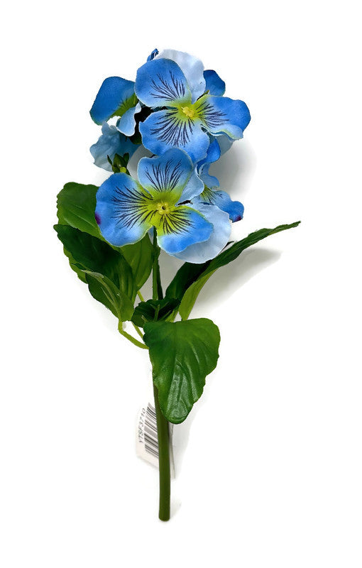 Small Pansy Flower Spray x 24cm - Blue