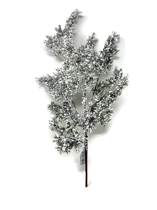 Snow-Covered Artificial Pine Branch x  45cm long