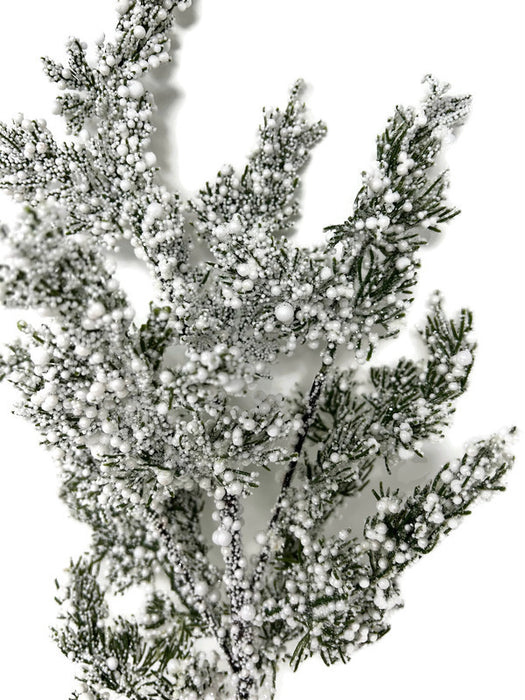 Snow-Covered Artificial Pine Branch x  45cm long
