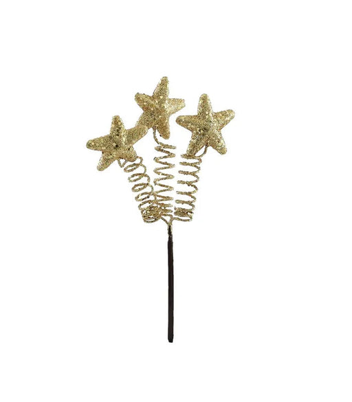 Sparkling Gold Star Pick - 16cm tall