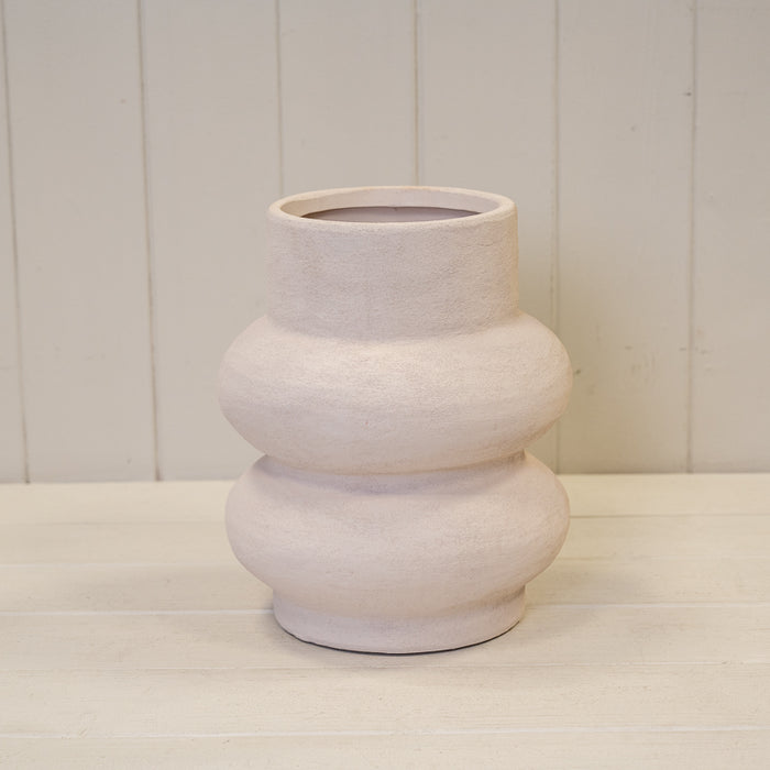 Stone White Sculptured Vase x H22.4cm
