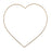 Single Flat Wire Heart Wreath Frame - 20cm Gold