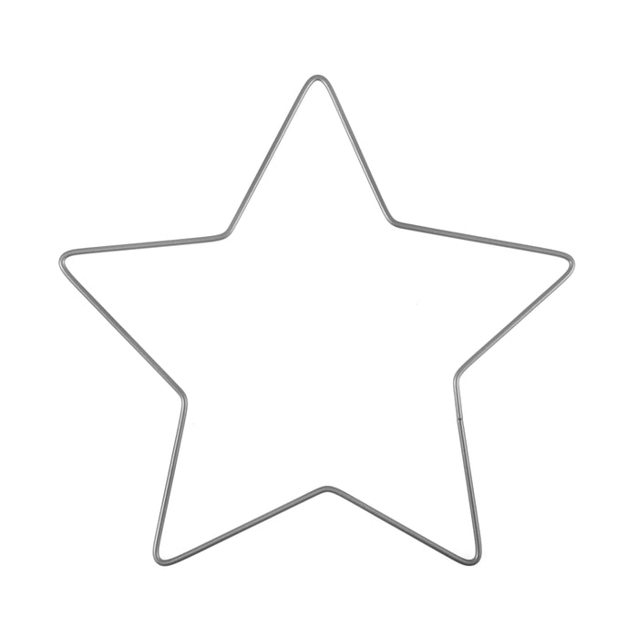 Single Flat Wire Star  Wreath Frame - 20cm Silver