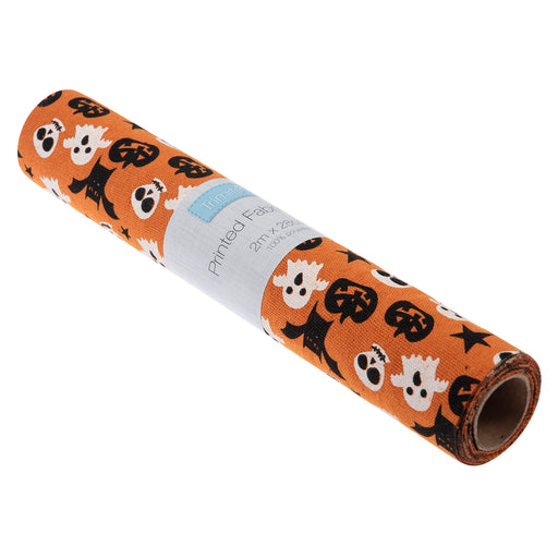 Fabric Roll Halloween 2m x 28cm Orange