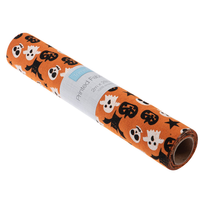 Fabric Roll Halloween 2m x 28cm Orange