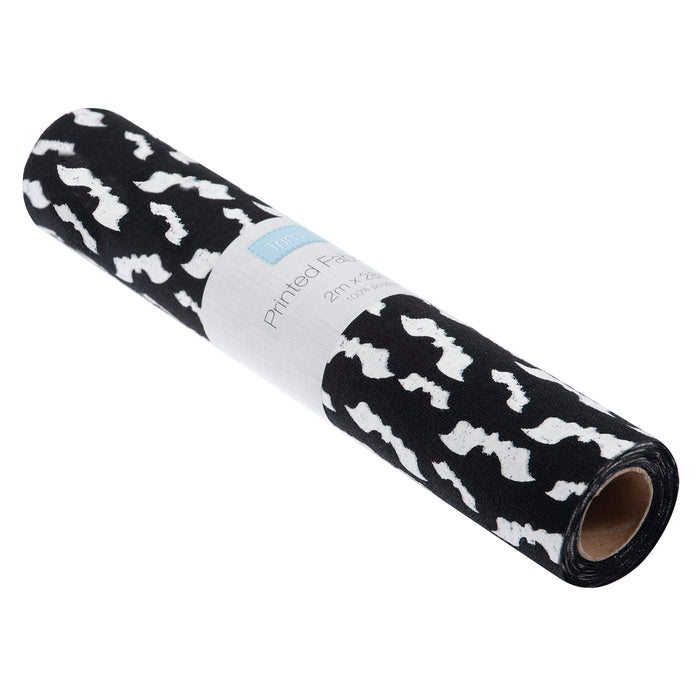 Fabric Roll Bats Halloween 2m x 28cm Black
