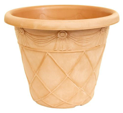 Tuscany Roman Style Plastic Planter Pot - H25.6cm - Powdered Terracotta