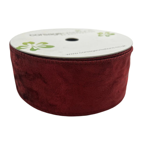 50mm Velvet Ribbon -Deluxe Red - 50mm x 10m