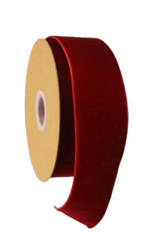 25mm Velvet Ribbon - Burgundy - 25mm x 10m
